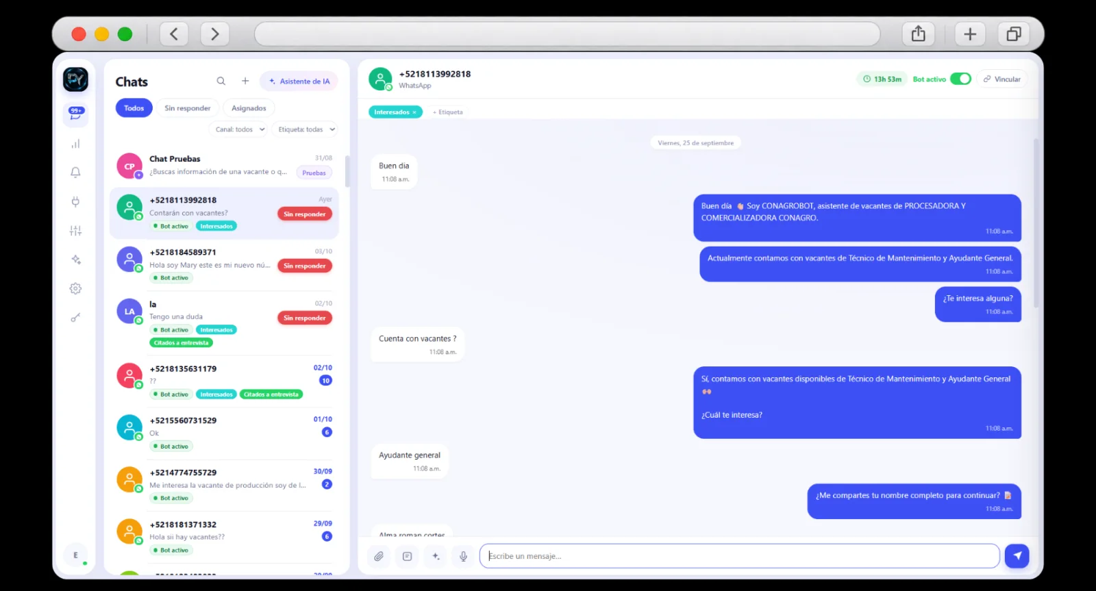 Pantalla 2 de CHATBOT DE INTELIGENCIA ARTIFICIAL