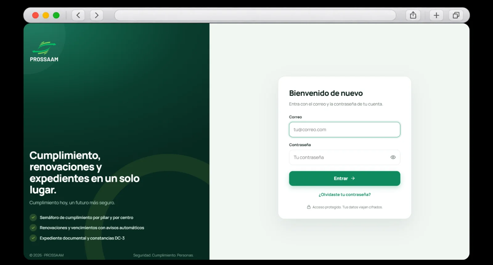 Pantalla 1 de SISTEMA DE GESTIÓN DE CUMPLIMIENTO